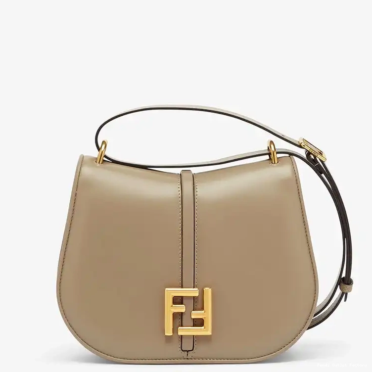HOT Medium Calf C'mon In Leather Fendi Bag Grey 0506